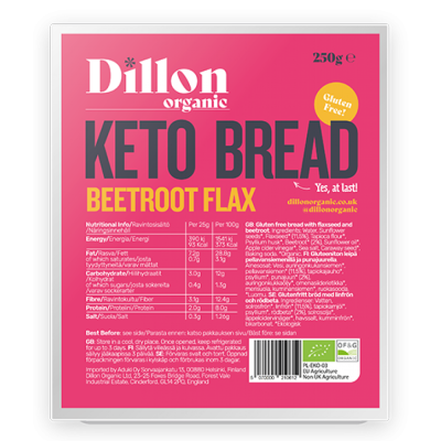 Βιολογικό Ψωμί Κeto με Λιναρόσπορους και Πατζάρι Dillon Organics 250g