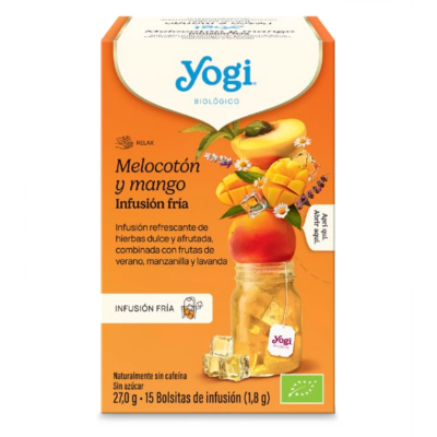 Βιολογικό Κρύο Τσάι με Ροδάκινο και Μάνγκο Yogi Tea Χωρίς Ζάχαρη 15 Φακελάκια 30gr