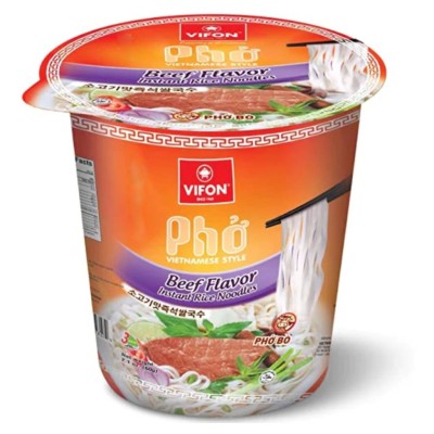 Στιγμιαία Noodles Ρυζιού με Γεύση Μοσχάρι σε Cup Vifon 60gr