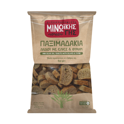 Παξιμαδάκια Λαδιού με Ελιές & Θυμάρι Μινωικής Γης 200gr