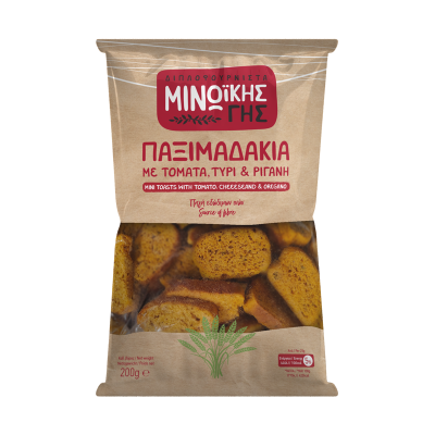 Παξιμαδάκια με Τομάτα, Τυρι & Ρίγανη Μινωϊκής Γης 200gr