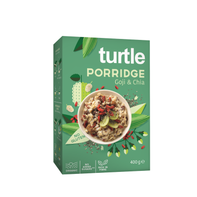 Βιολογικά Porridge Βρώμης με Μούρα, Γκότζι και Τσία Turtle 400gr Βιολογικά Porridge Βρώμης με Μούρα, Γκότζι και Τσία Turtle 400gr