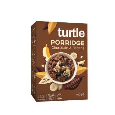 Βιολογικά Porridge Βρώμης με Σοκολάτα και Μπανάνα Turtle 400gr Βιολογικά Porridge Βρώμης με Σοκολάτα και Μπανάνα Turtle 400gr