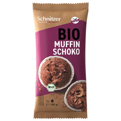 Βιολογικό Muffin με Μαύρη Σοκολάτα Schnitzer 140gr