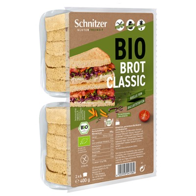 Βιολογικό Ψωμί Λευκό για Τόστ Schnitzer 400gr