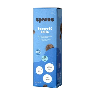 Βιολογικά Βρεφικά Tsoureki Balls με Μαχλέπι, Φουντούκι & Μαστίχα +12 μηνών Sporos (x4 balls) 56gr