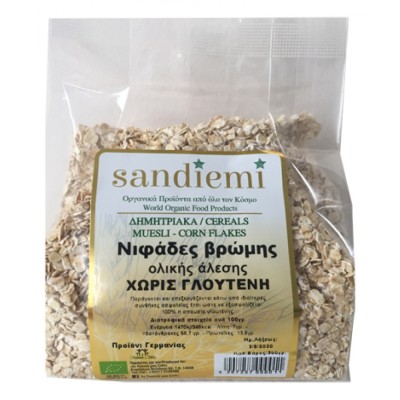 Βιολογικές Νιφάδες βρώμης Χωρίς Γλουτένη SandieMi 300gr