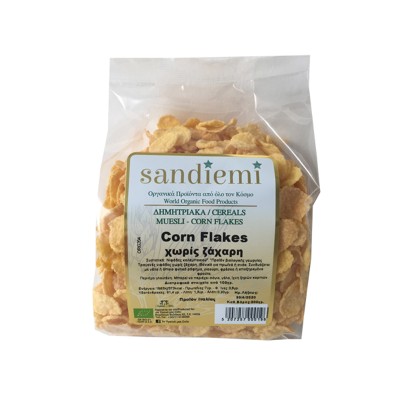 Βιολογικές Νιφάδες Καλαμποκιού Χωρίς Ζάχαρη SandieMi 200gr