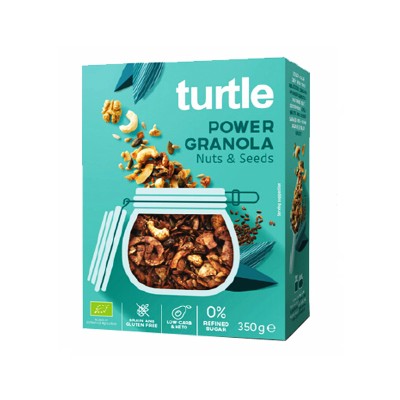 Βιολογική Ενδυναμωτική Γκρανόλα με Ξηρούς Καρπούς και Σπόρους Turtle 350gr