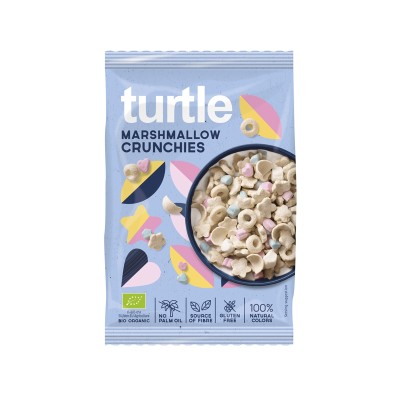 Βιολογικά Τραγανά Ζαχαρωτά Marshmellow Δημητριακά Ολικής Αλέσεως Βρώμης και Ρυζιού Turtle 40gr