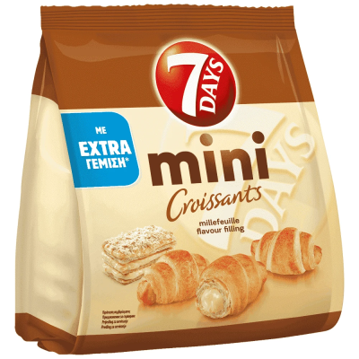 Mini Κρουασάν με Γέμιση Κρέμα Μιλφέιγ 7 Days 103gr