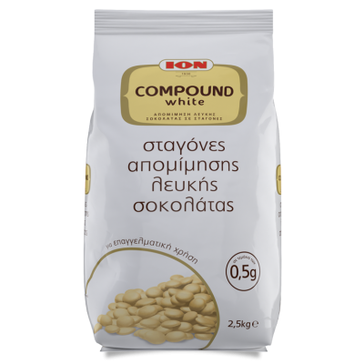 Απομίμηση Σοκολάτας Λευκή Compound White σε Σταγόνες ION 2,5kg
