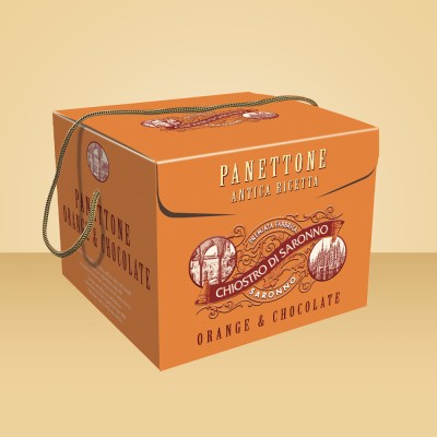 Πανετόνε με Κρέμα Πορτοκαλιού & Κομματάκια Σοκολάτας σε Συσκευασία Δώρου Chiostro di Saronno 750g
