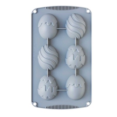 Φόρμα Σιλικόνης 3D Αυγά με Σχέδια 6θ 5,5x7cm