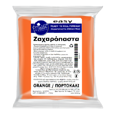 Πάστα ζάχαρης Πορτοκαλί 250gr. Melilot Easy