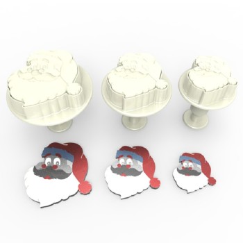 Σετ 3 Πλαστικά Κουπάτ Άγιος Βασίλης Με Έμβολο Sweetbay 2,8-3,4-4,1cm