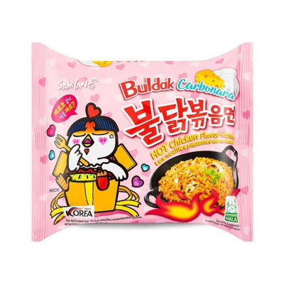 Στιγμιαία Ramen Noodles με Γεύση Καυτερό Κοτόπουλο Καρμπονάρα Samyang 150gr