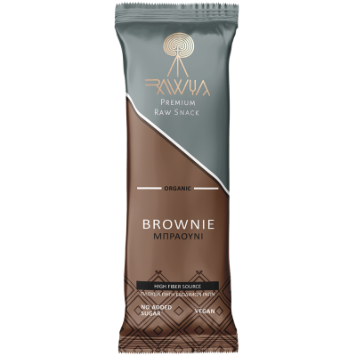 Βιολογική Vegan Μπάρα με Γεύση Brownie Χωρίς Ζάχαρη/Γλουτένη Rawyal 50gr