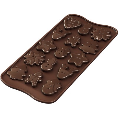 Φόρμα Σιλικόνης Χριστουγεννιάτικα Κουμπιά 35x35x6mm