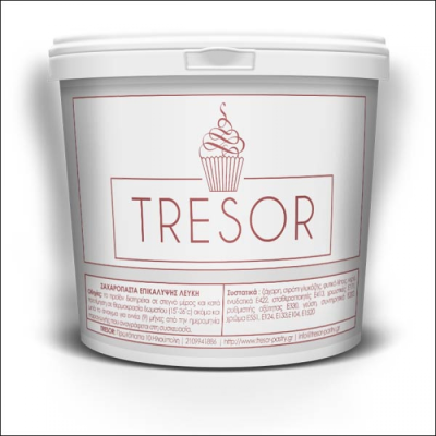 Πάστα ζάχαρης λευκή με γεύση marshmellow 250gr. Tresor