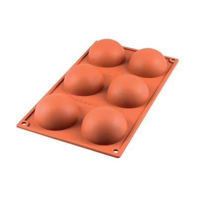 Φόρμα Σιλικόνης Μισή Σφαίρα 6 Θέσεων 70x35mm