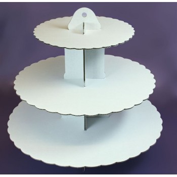 Σταντ Για Cupcakes Στρογγυλό Τριώροφο 36-40Θ Λευκό 33x35cm