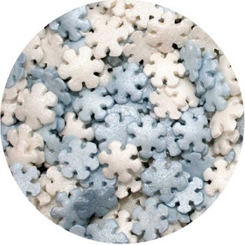 Κας κας mix μίνι χιονονιφάδες (Λευκό-Γαλάζιο Περλέ) 7χιλ 50γρ. E171 Free