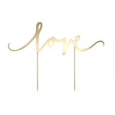 Cake Topper Επιγραφή "Love" Χρυσό 23x17cm