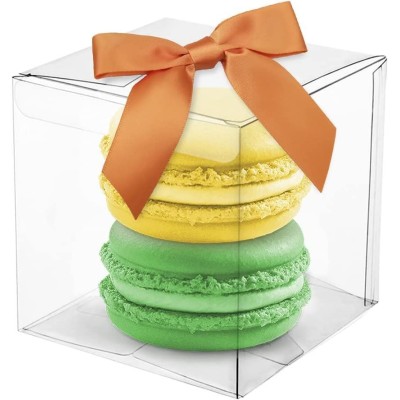 Κουτί διάφανο PET για 2 Macaron 6 x 4.5 x 4.5cm