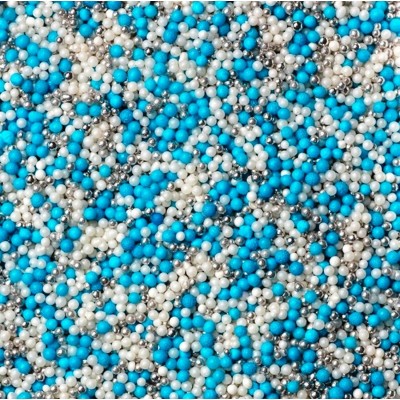 Sprinkles Mix με Πέρλες Little Blue Mini Γαλάζιο Λευκό Ασημί 90gr SugarCraft