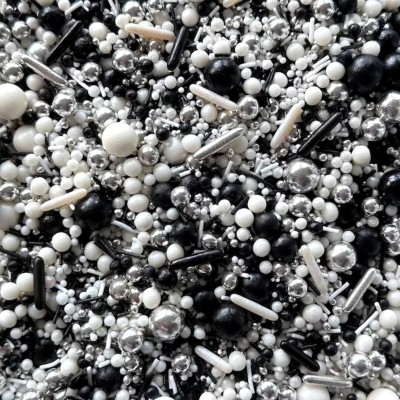 Sprinkles Mix Black, White & Silver 90gr SugarCraft 
