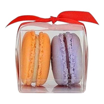 Κουτί διάφανο PET για 2 Macaron 6 x 4.5 x 4.5cm