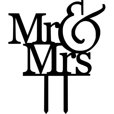 Cake Topper Mr & Mrs  Μαύρο