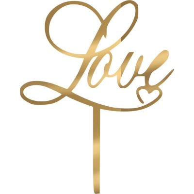 Cake Topper Love Χρυσό καθρέπτης