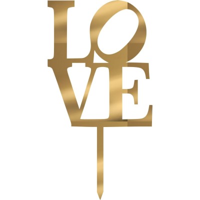 Cake Topper Love Χρυσό καθρέπτης
