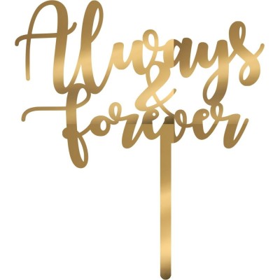 Cake Topper Always and forever Χρυσό καθρέπτης