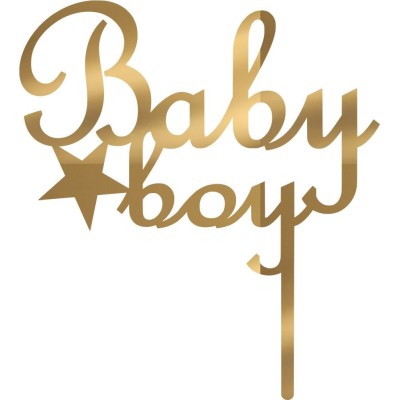 Cake Topper Baby Boy Χρυσό καθρέπτης