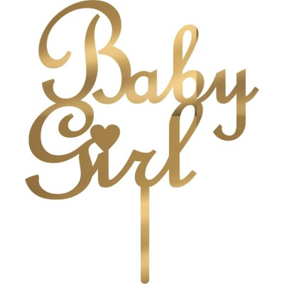 Cake Topper Baby Girl Χρυσό καθρέπτης
