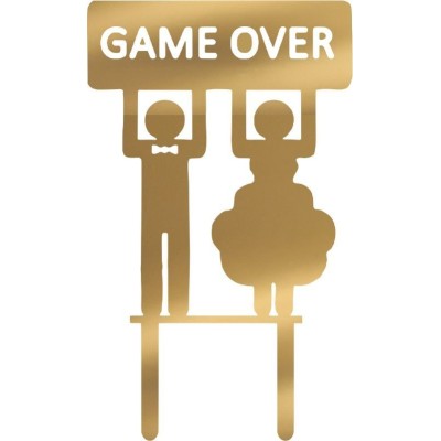 Cake Topper Game Over Χρυσό καθρέπτης