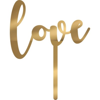 Cake Topper Love Χρυσό καθρέπτης