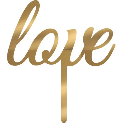 Cake Topper Love Χρυσό καθρέπτης