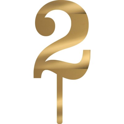 Cake Topper Νο2 Χρυσό καθρέπτης