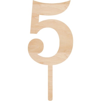 Cake Topper Νο5 Ξύλο