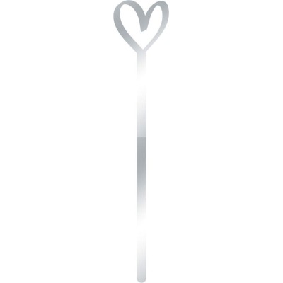 Cake Pop Sticks 12τμχ Καρδιά Ασημί καθρέπτης