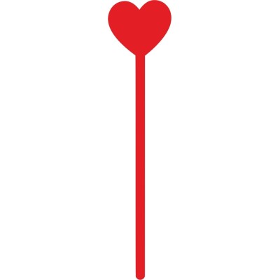 Cake Pop Sticks 12τμχ Καρδιά Κόκκινο