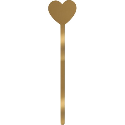 Cake Pop Sticks 12τμχ Καρδιά Χρυσό καθρέπτης
