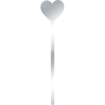 Cake Pop Sticks 12τμχ Καρδιά Ασημί καθρέπτης