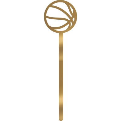 Cake Pop Sticks 12τμχ basketball Χρυσό καθρέπτης