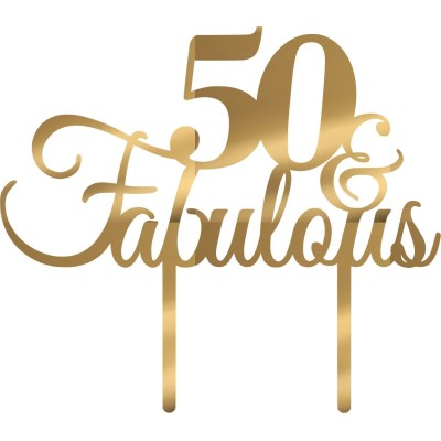 Cake Topper 50 Fabulous Χρυσό καθρέπτης