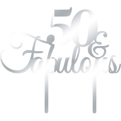 Cake Topper 50 Fabulous Ασημί καθρέπτης
